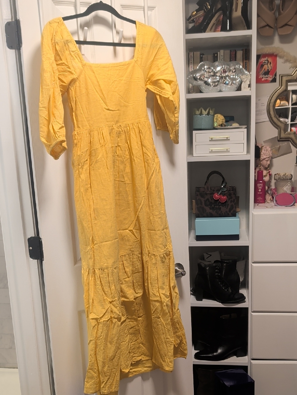 EUC Billabong Bright Yellow Square-Neck Maxi Dress - Picture 2 of 6